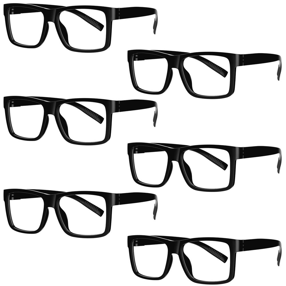 Eyekepper Blue Light Reading Glasses Men Women 1.5, Black 6 Pack