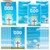 ArianQicult God Loves You Party Favor Bags - 50Pcs Christian Cross Bible Verse Goody Candy Treat Bags for Baptism Party Decorations for Christian Religious Church Sunday School First Communion Events