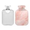 Rose Gold Luxury Marble Texture hot Water Bottles with Soft Cover, 2Lhot Compress Bag for Pain Relief,Neck and Shoulder Pain Relief,Bolsa Caliente para Dolores Menstrual view 2