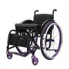 TRGCJGH Portable Folding Sports Wheelchairs, Lightweight Aluminum Alloy Transport Wheelchair with Handbrakes and Quick Release Rear Wheels(Purple,16.5in Seat Width) view 1