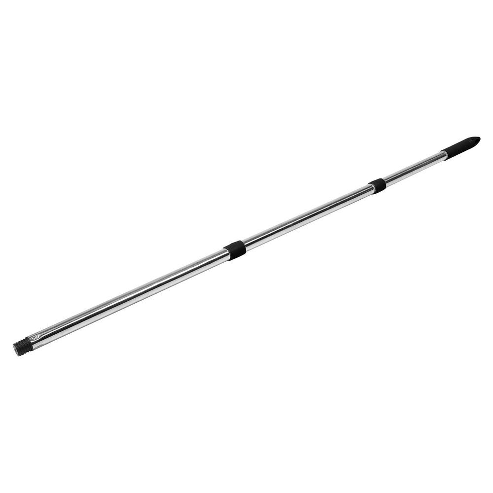 OSALADI Stainless Steel Mop Handle with American German Italian Threading Adjustable Three-Section Telescopic Broom Rod for Household and Commercial Cleaning