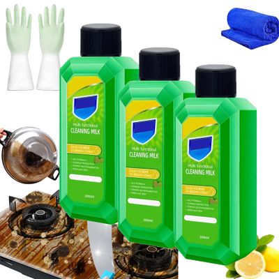 Cleaning Milk House Cleaner, Powerful Multifunctional Concentrated Cleansing Lotion, Multifunctional Cleansing Milk, Powerful Multifunctional Cleaner Liquid Milk, Removes Stubborn Stains (1, 3PCS)