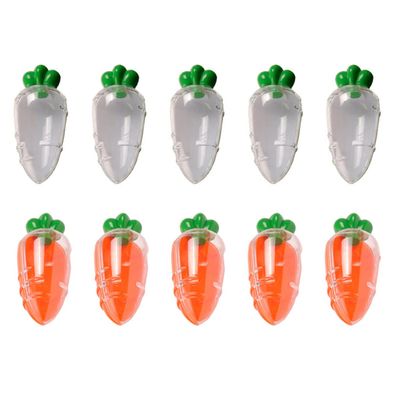 Abaodam 10Pcs Clear Plastic Carrot Candy Containers Treat Storage Boxes for Easter Party Favors Sweet Holders