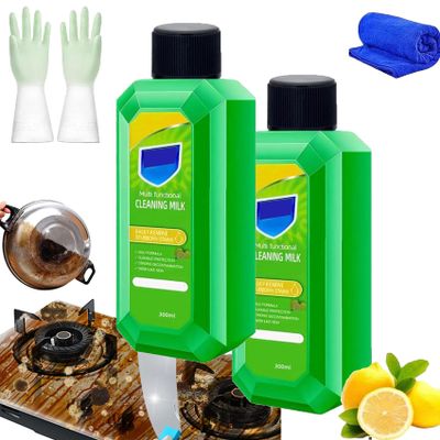 Cleaning Milk House Cleaner, Powerful Multifunctional Concentrated Cleansing Lotion, Multifunctional Cleansing Milk, Powerful Multifunctional Cleaner Liquid Milk, Removes Stubborn Stains (1, 2PCS)