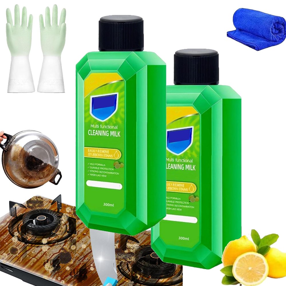 Cleaning Milk House Cleaner, Powerful Multifunctional Concentrated Cleansing Lotion, Multifunctional Cleansing Milk, Powerful Multifunctional Cleaner Liquid Milk, Removes Stubborn Stains (1, 2PCS)