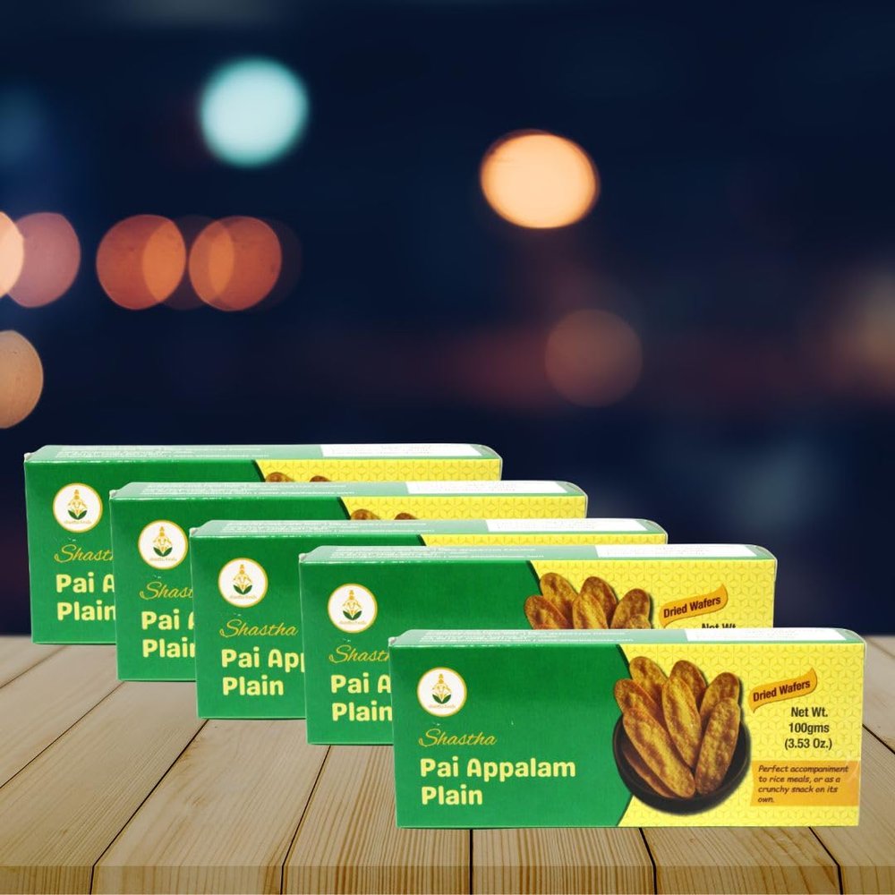 Shastha Plain Pai Appalam 100g - Pack of 5