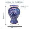 Ammon Enterprises Blue Butterfly Cloisonn Urn for Ashes | Handcrafted Memorial Urn | Adult Funeral Urn Keepsake view 4