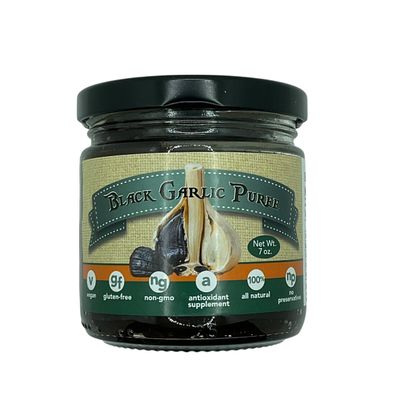 Sweet G Garlic Black Garlic Puree, Made in the USA, 7 oz, Vegan, Gluten-Free, Non-GMO, All Natural, Antioxidant Supplement Origional (7oz Jar, Origional)