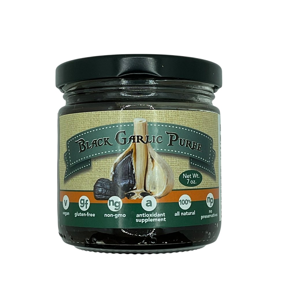 Sweet G Garlic Black Garlic Puree, Made in the USA, 7 oz, Vegan, Gluten-Free, Non-GMO, All Natural, Antioxidant Supplement Origional (7oz Jar, Origional)