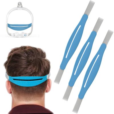 3 Packs Headgear Straps Fit for AirFit N30i/P30i, AirTouch N30i Premium Comfort Soft Elastic Material Adjustable Snug Fit Supplies, Blue-Grey