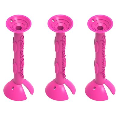 Bullseye Pink Large Soft Contact Lens Removal & Insertion Tool - Silicone Rubber Soft Lens Applicator & Remover Device with Pincher End & Finger Grips - Safe & Easy on Eyes, Travel Size 1.88" (3)