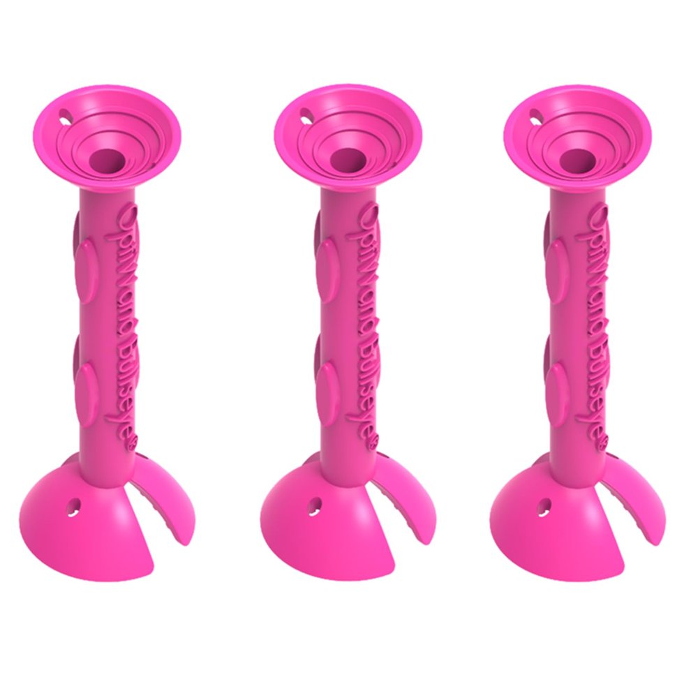 Bullseye Pink Large Soft Contact Lens Removal & Insertion Tool - Silicone Rubber Soft Lens Applicator & Remover Device with Pincher End & Finger Grips - Safe & Easy on Eyes, Travel Size 1.88" (3)