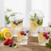 Clear PET Plastic Disposable Cups, BPA-Free Cold Drink Cups for Smoothies, Iced Coffee, Juices, Bubble Tea, Stackable, Freezer Safe, Compatible with Flat or Dome Lids, Clear, 1000pc, 20oz/98mm view 3