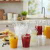 Clear PET Plastic Disposable Cups, BPA-Free Cold Drink Cups for Smoothies, Iced Coffee, Juices, Bubble Tea, Stackable, Freezer Safe, Compatible with Flat or Dome Lids, Clear, 1000pc, 20oz/98mm view 4