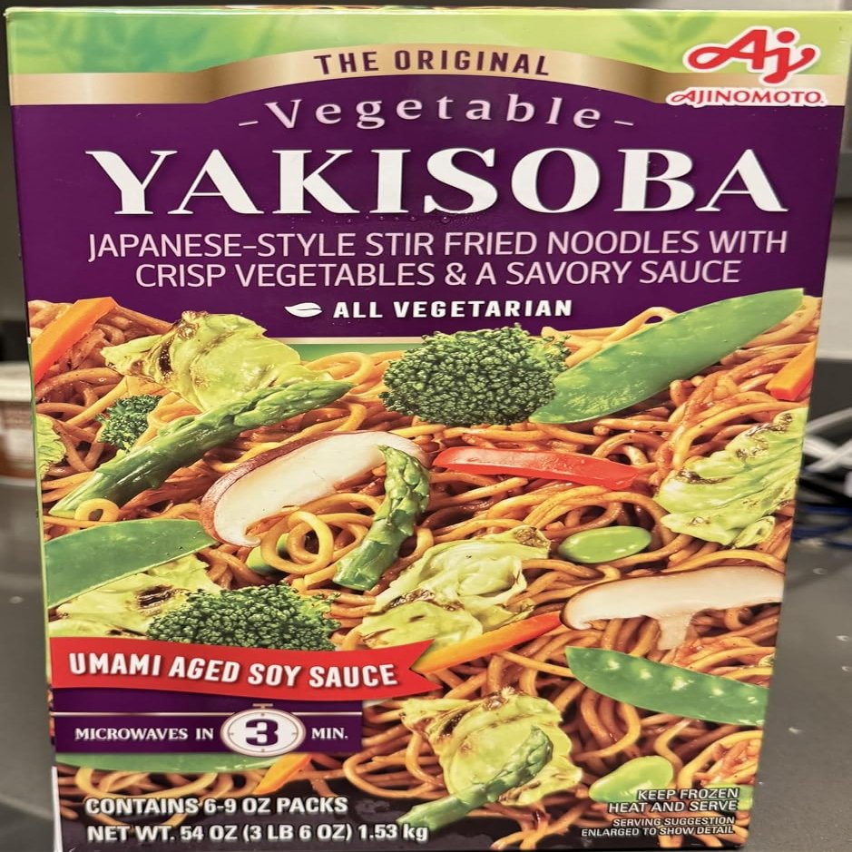 Ajinomoto Vegetable Yakisoba, Japanese-Style Stir Fried Noodles, 54 oz, 6-Pack
