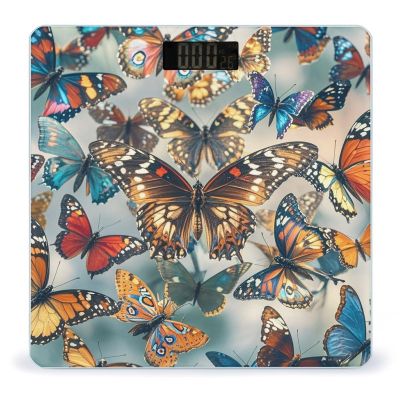 Butterflies Bathroom Scale for Body Weight with High Precision Large LCD Backlight Display Digital Weighing Scale with BMI Capacity Up to 180kg