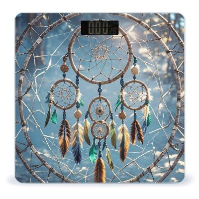 Dream Catcher Bathroom Scale for Body Weight with High Precision Large LCD Backlight Display Digital Weighing Scale with BMI Capacity Up to 180kg