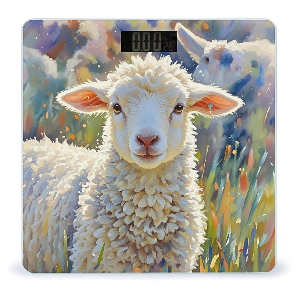 Color Sheep Bathroom Scale for Body Weight with High Precision Large LCD Backlight Display Digital Weighing Scale with BMI Capacity Up to 180kg