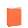 Mlyta 100 Pack 8x4.75x10 Inch Medium Orange Kraft Paper Gift Bags with Handles Bulk for Goodie, Party Favor, Brithday Grocery Shopping, Small Business Wedding Retail Craft Treat, Merchandise Sacks view 1