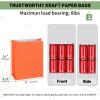 Mlyta 100 Pack 8x4.75x10 Inch Medium Orange Kraft Paper Gift Bags with Handles Bulk for Goodie, Party Favor, Brithday Grocery Shopping, Small Business Wedding Retail Craft Treat, Merchandise Sacks view 3