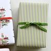 Green Patisserie Stripe Wrapping Paper Roll, Retro Striped Gift Wrap Sheet For Christmas Birthday Wedding, Holiday Party Packaging Paper For Men Women Kids And Festive Wrapping Supplies view 1