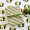 Green Patisserie Stripe Wrapping Paper Roll, Retro Striped Gift Wrap Sheet For Christmas Birthday Wedding, Holiday Party Packaging Paper For Men Women Kids And Festive Wrapping Supplies view 4