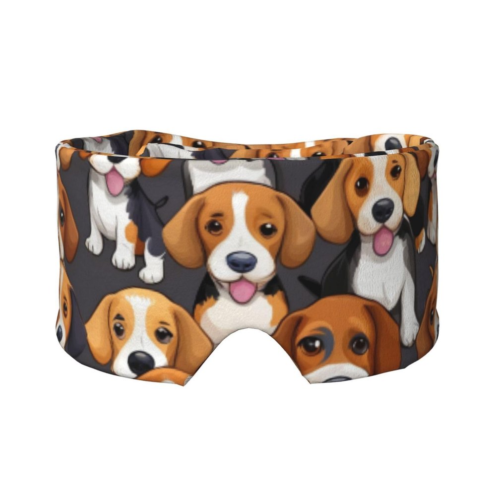 Cartoon Beagle Dogs Print Sleep Soft Eye and Ear Muffs Blackout Travel Aid for Home Office Camping Nap Rest