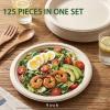DaYammi 100% Compostable Paper Plates 9 Inch, 125-Pack Heavy Duty Natural Paper Plates Bulk,Biodegradable Bagasse, Eco-Friendly Disposable Dessert Plate for BBQ, Picnic(BPI Certified,Microwaveable) view 2