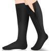 Myshear Zipper Compression Socks Medical, 15-20 mmHg Knee High Zip Up Compression Stockings for Men Women, Closed Toe Zippered Support Hoses for Varicose Veins, Edema, Post Surgery, Pregnant, Nurse view 1