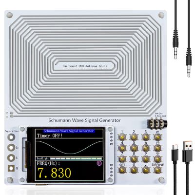 Frequency Generator with Timer | 0.001Hz-200kHz Adjustable Schumann Resonance Generator, Suitable for Deep Sleep, Stress Relief, Meditation and Yoga | USB Type-C Powered | White