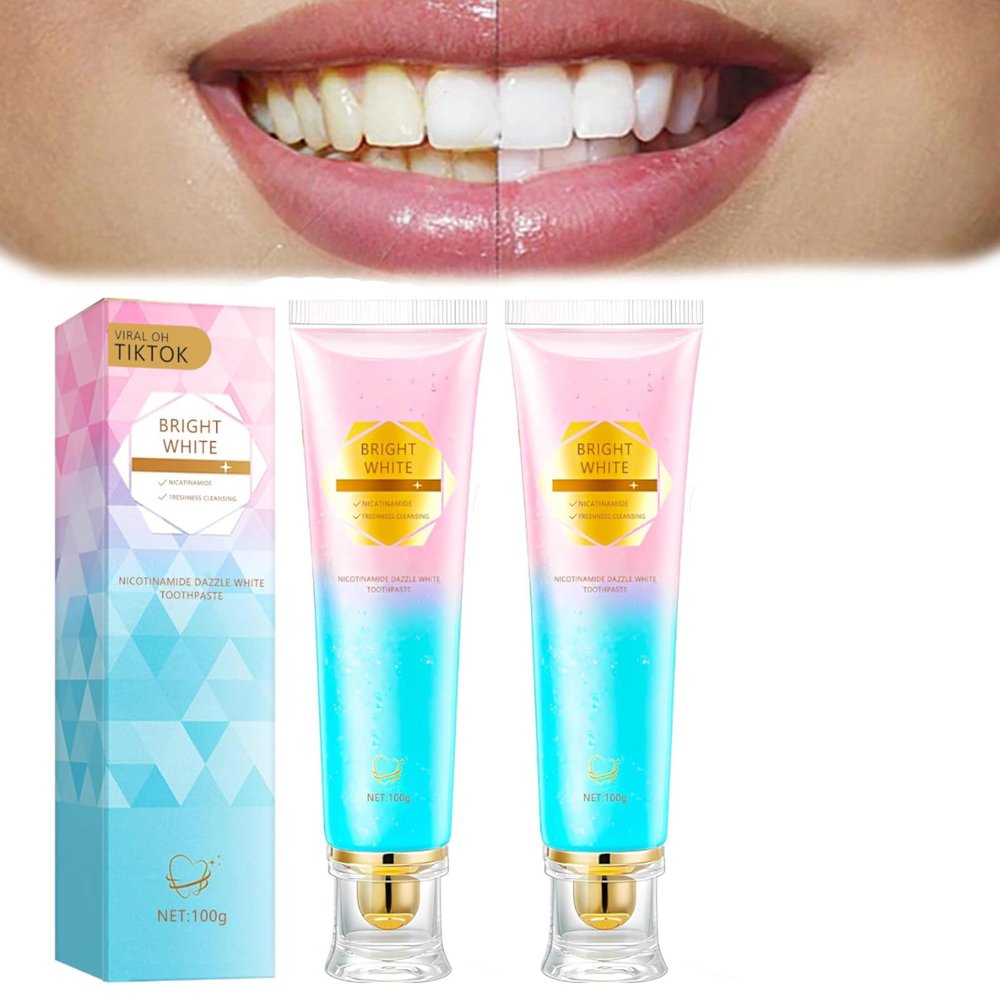 2026 New Niacinamide Whitening Toothpaste, for Sensitive Teeth, Removes Stains, Adult Use, Strong, Smile, Protects Enamel, Fluoride-Free Formula, Gentle Peppermint Flavor (2)