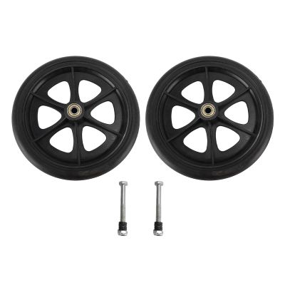 8 Inch Wheelchair Wheels Replacement, Electric Wheelchair Accessory, PU Material with Non Slip Tread, Durable Wheelchair Wheels for Most Power Wheelchairs, Includes 2 Wheels and Sc
