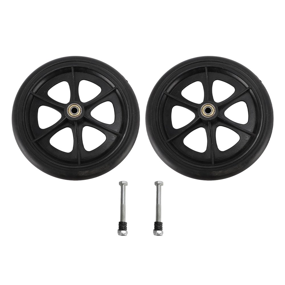 8 Inch Wheelchair Wheels Replacement, Electric Wheelchair Accessory, PU Material with Non Slip Tread, Durable Wheelchair Wheels for Most Power Wheelchairs, Includes 2 Wheels and Sc