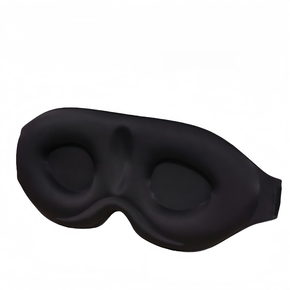 3D Sleep Mask - Complete Light Blocking, Zero Pressure, Soft & Breathable Eye Cover, Black