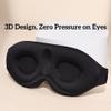 3D Sleep Mask - Complete Light Blocking, Zero Pressure, Soft & Breathable Eye Cover, Black view 3