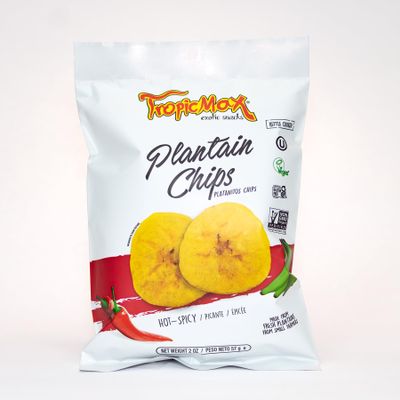 TropicMax spicy flavoured Plantain Chips, 2 oz, Pack of 24 bag