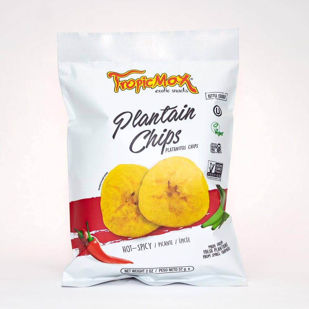 TropicMax spicy flavoured Plantain Chips, 2 oz, Pack of 24 bag