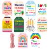 Teacher Appreciation Gift Tags Thank You Teacher Appreciation Week Gift Labels 60Pcs End of Year Students Thankful Labels with String Hanging Graduation School Party Supplies view 1