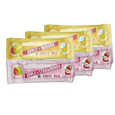 Apple Strawberry & Apple Banana Fruit Bars 1.06 oz (30g), Gluten Free, 3 of Each Flavor(6 count - 3 of each flavor, Apple Strawberry/Apple Banana)