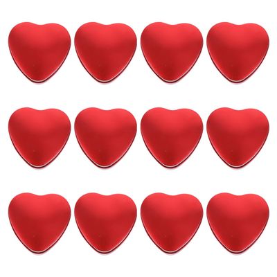HONMEET 12Pcs Heart Shaped Tinplate Candy Boxes Wedding Favor Containers with Sealing for Chocolates Biscuits Party Packing