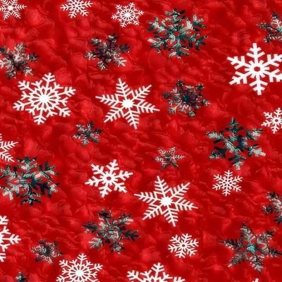 Red & White Snowflake Winter Christmas Pattern On Edible Image Chocolate Transfer Sheet. Apply To Your Custom Chocolate Treats