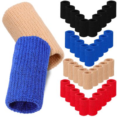 SHERCHPRY 40Pcs Finger Arthritis Sleeves Elastic Compression Brace for Joint Support and Relief Breathable Finger Support Sleeves in Black Blue Red Tone Comfortable Fit for Injury and Daily