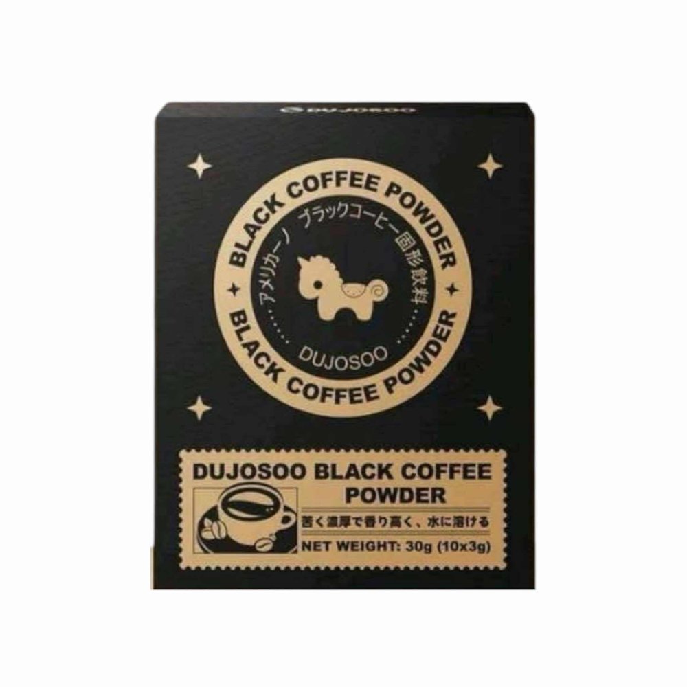 DUJOSOO Black Coffee Powder Premium Instant Arabica Rich Aroma 10 Sachets (1, 30g)