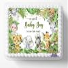 10" by 8" Sheet Sweet Baby Boy Zoo Jungle Animals Edible Image Cake Topper Baby Shower Cake Topper Frosting Sheet Icing Paper Decoration Edible Sticker Decal view 1