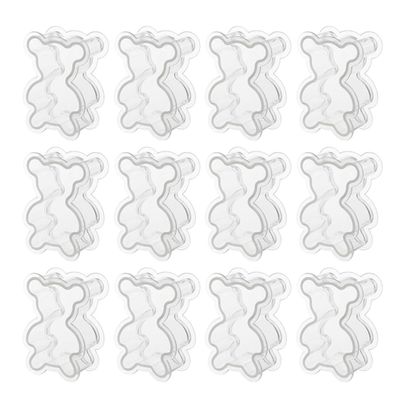 Healvian 12pcs Transparent Bear Candy Boxes with Lids Cute Party Favor Containers for Wedding Birthday Festival Candy Storage and Packaging