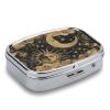 Metal 2 Compartment Pill Organizer Travel Friendly Portable Compact Pill Box Cute Pill Case,for Pocket Wallets Daily Portable Medicine Vitamin Tablet Storage (The Sun and The Moon) view 3