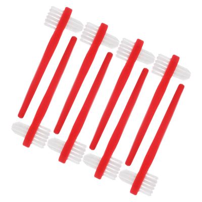 IWOWHERO 8pcs Dual Head Toothbrush for Dentures Double-Ended Oral Cleaner with Soft Bristles Plastic Portable for Thorough Cleaning of False Teeth and Retainers