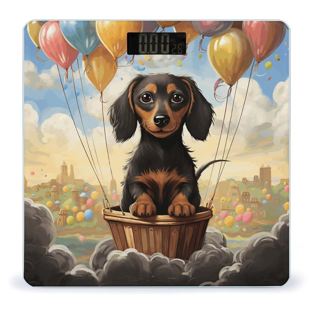 Dachshund Hot Air Balloon Scale for Body Weight Digital Bathroom Scale Precision Smart Weighing Scales with Clear LED Display Accurate High Precision Scales Weighing Machine