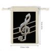 FekiLoot Black And White Musical Notes Drawstring Gift Bags Wrapping Storage Bags for Candy Goodie Holiday Party Favors 8PCS view 2