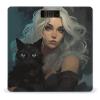 Woman Holding Black Cat Scale for Body Weight Digital Bathroom Scale Precision Smart Weighing Scales with Clear LED Display Accurate High Precision Scales Weighing Machine